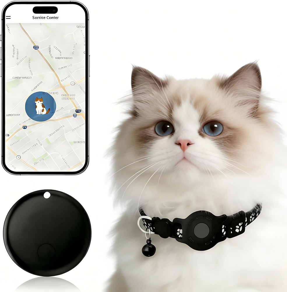 GPS Collar for Cats，Pet Tracker (Android Only) Smart Tag,Waterproof Compatible w