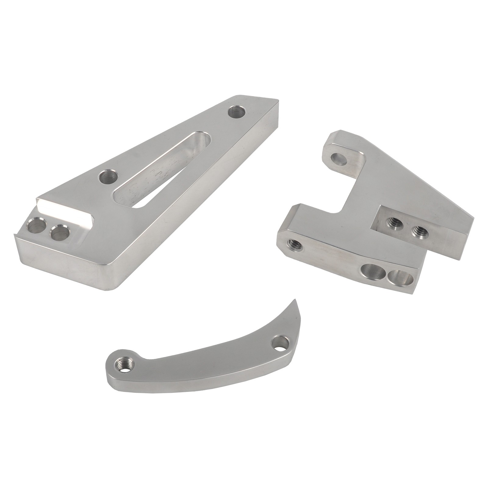 For SBC Chevy 350 Short Water Pump SWP Polished Aluminum Alternator Bracket Kit