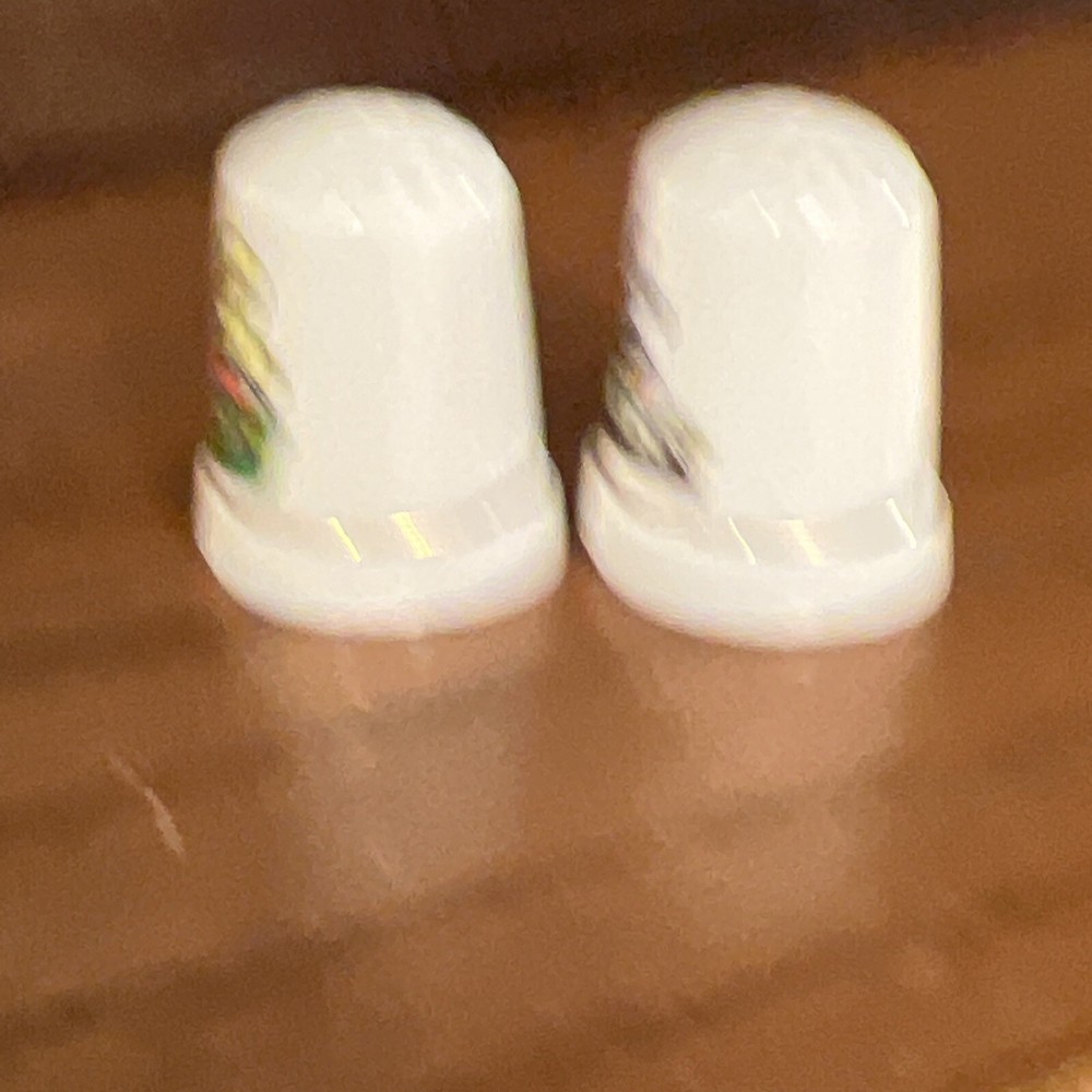 Vintage Easter Thimble Lot Porcelain (2) Easter Bunny Easter Chick Easter Rabbit