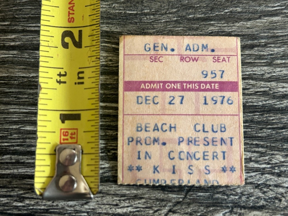 KISS Ticket Stub Rock And Roll Over Tour Dec 27 1976 NC Vintage Kiss Aucoin