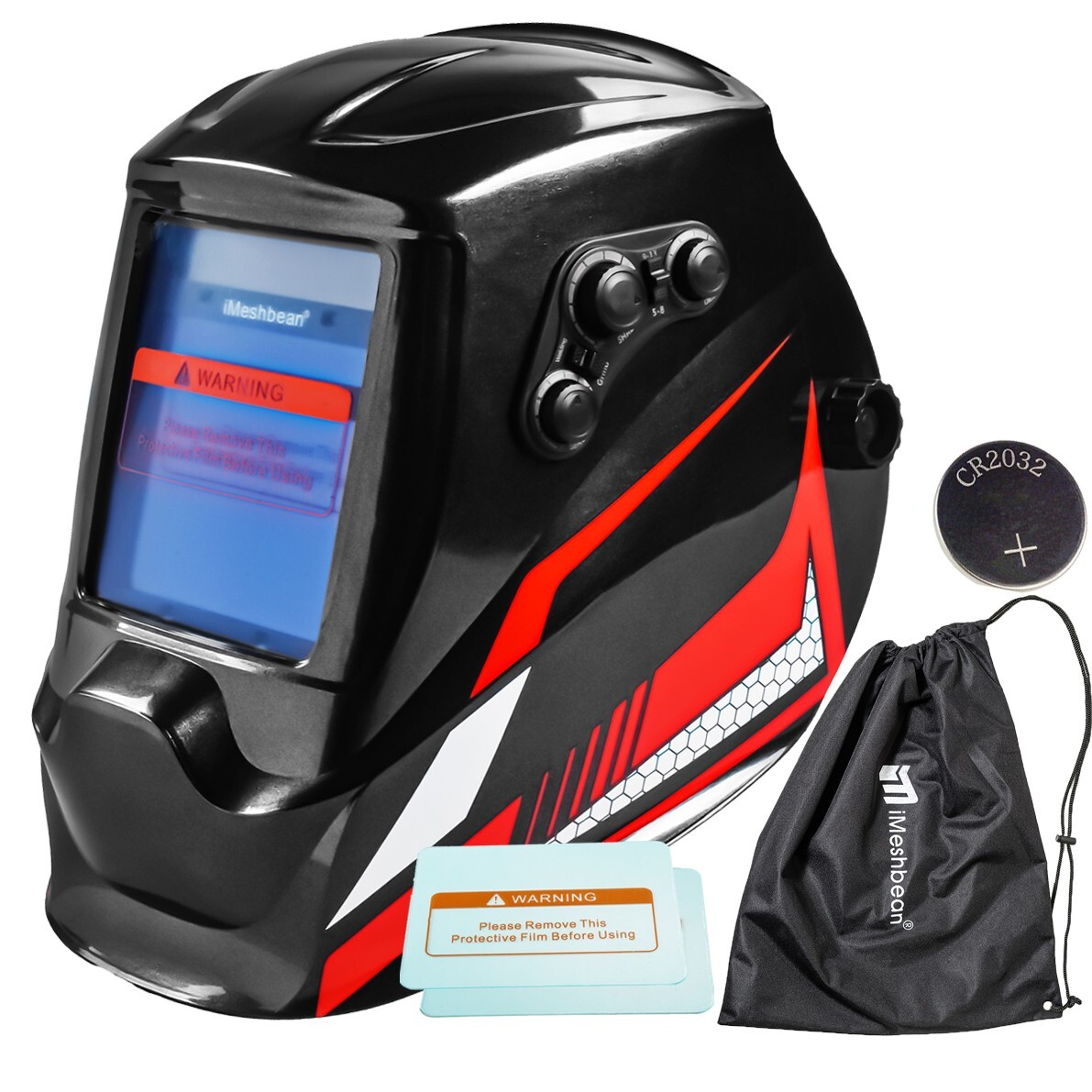 3.93''X3.54'' Large Viewing Welding Helmet Solar Power Auto Darkening Weld Hood