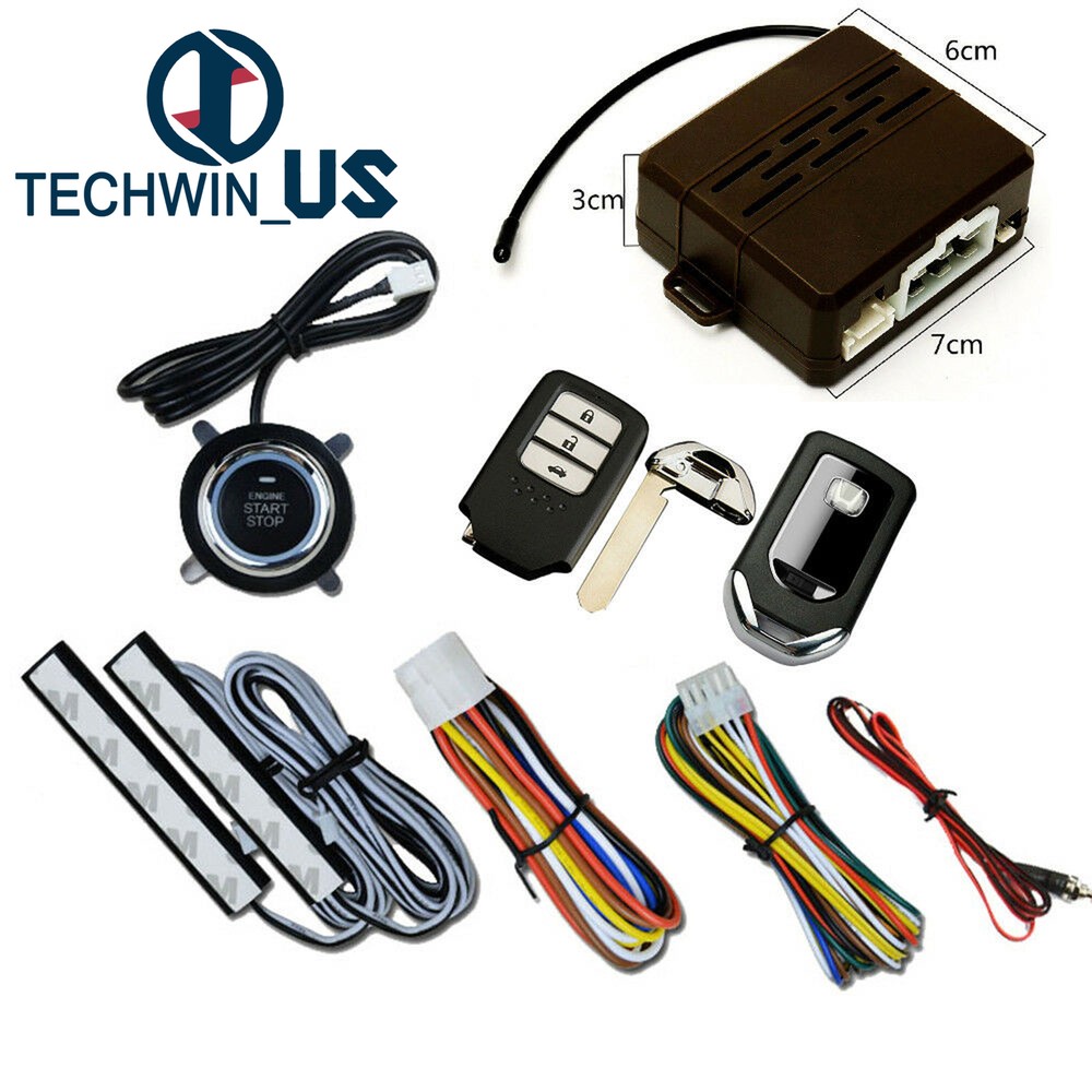 GPS Car Alarm Security System Push Button Start Passive Keyless Remote Kit