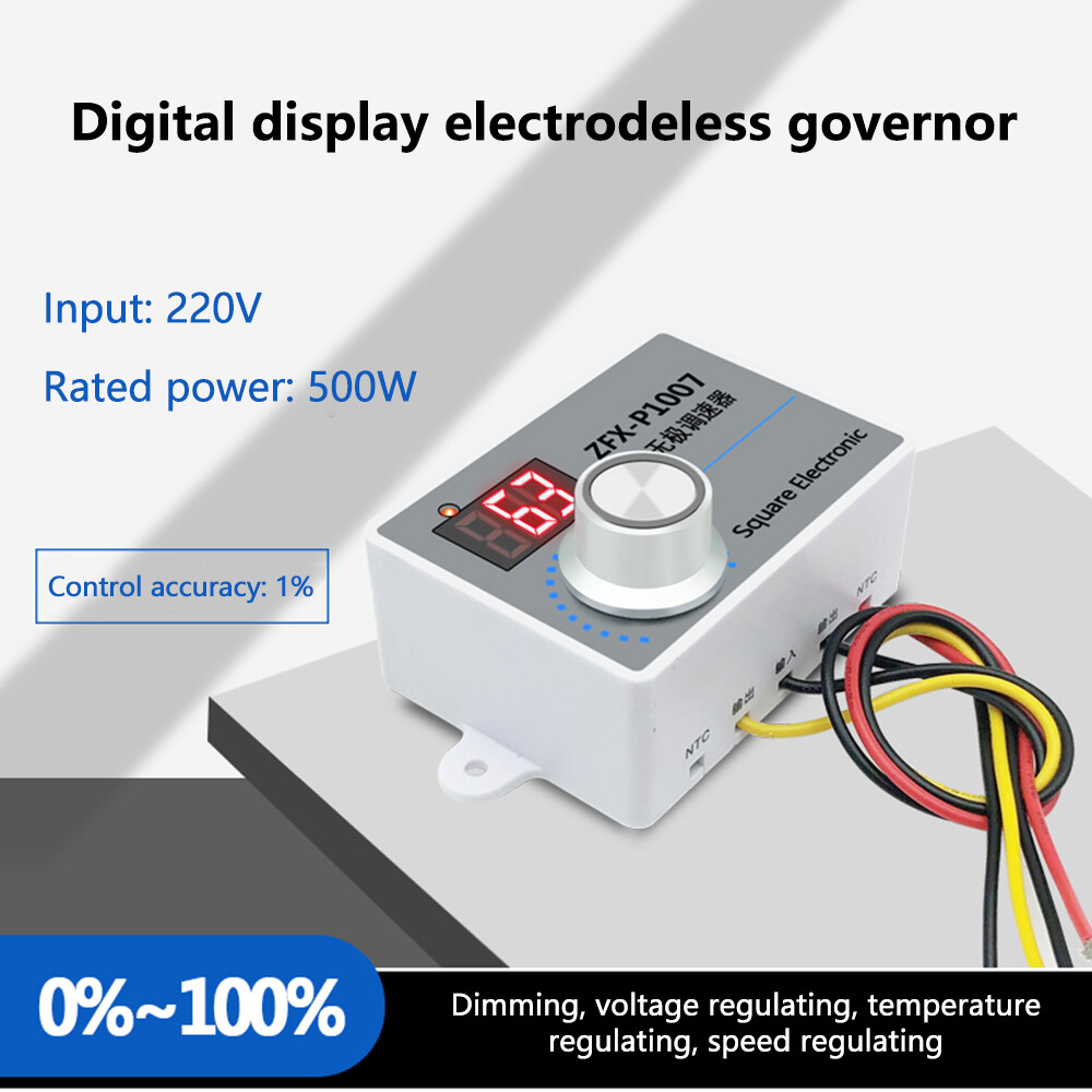 500W Adjustable AC 220V Speed Controller Digital Motor Reducer Speed Regulator