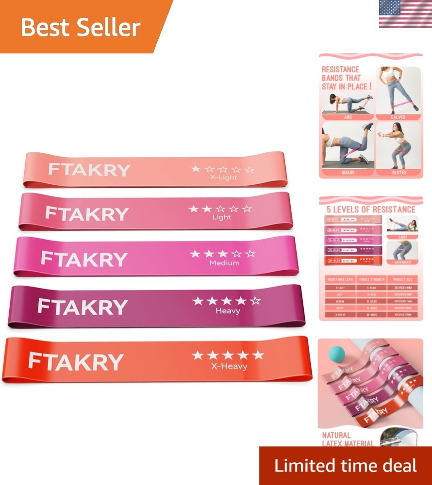 Adjustable Resistance Bands Set - 5 Levels for Flexibility & Strength Training