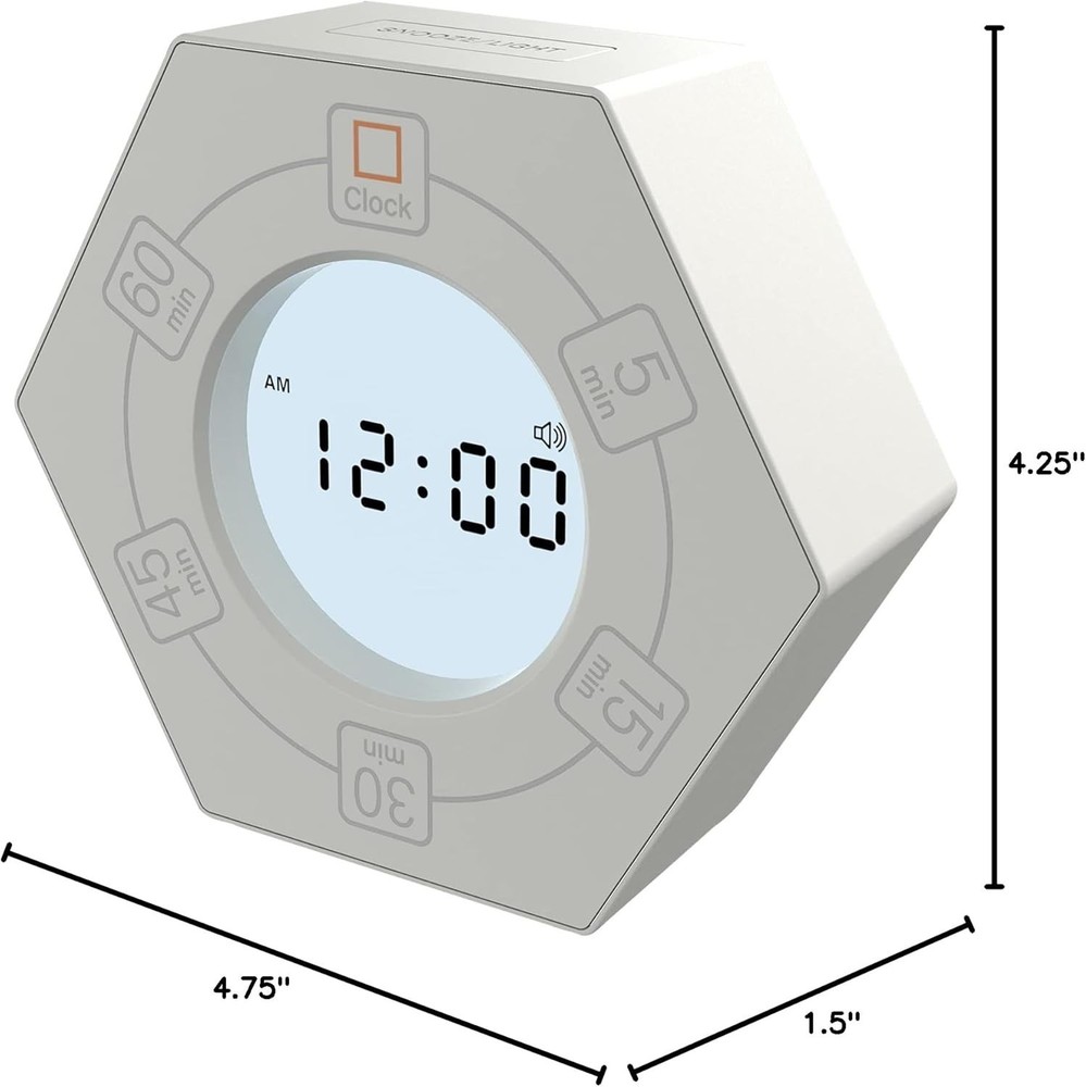 Rotating Productivity Clock for ADHD, White
