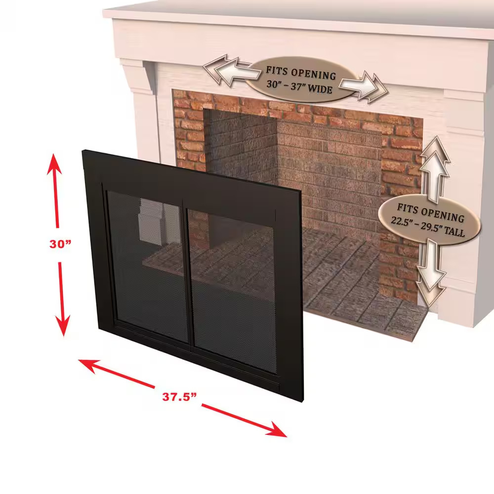 Alpine Small Glass Fireplace Doors