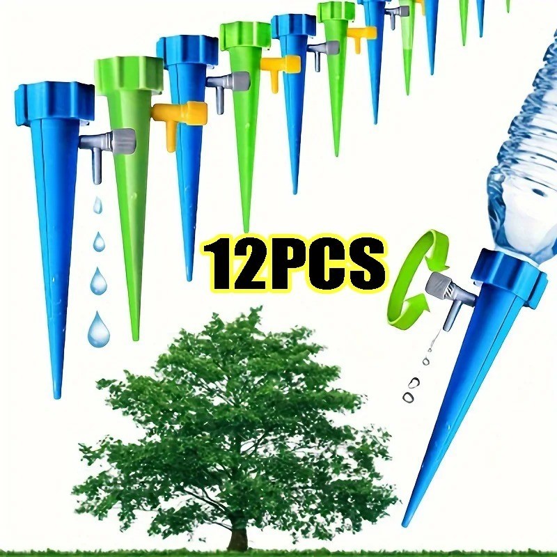 12PCS Drip Irrigation System Automatic Plant Watering Garden Timer Spikes