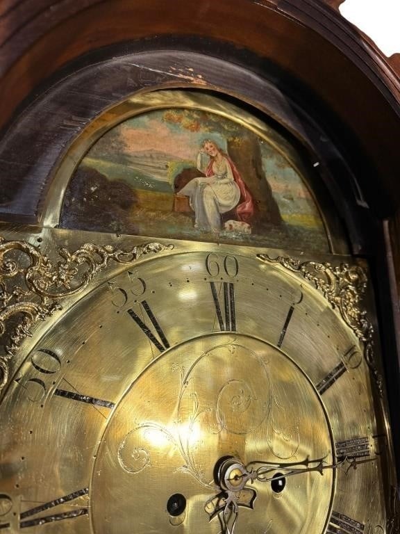 19thc BROUGH WORKINGTON MAHOGANY TALL CASE CLOCK