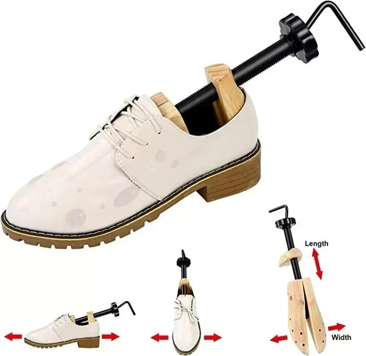 2-Way Wooden Adjustable Shoe Stretcher Expander Men Women Boot Size US 5-13