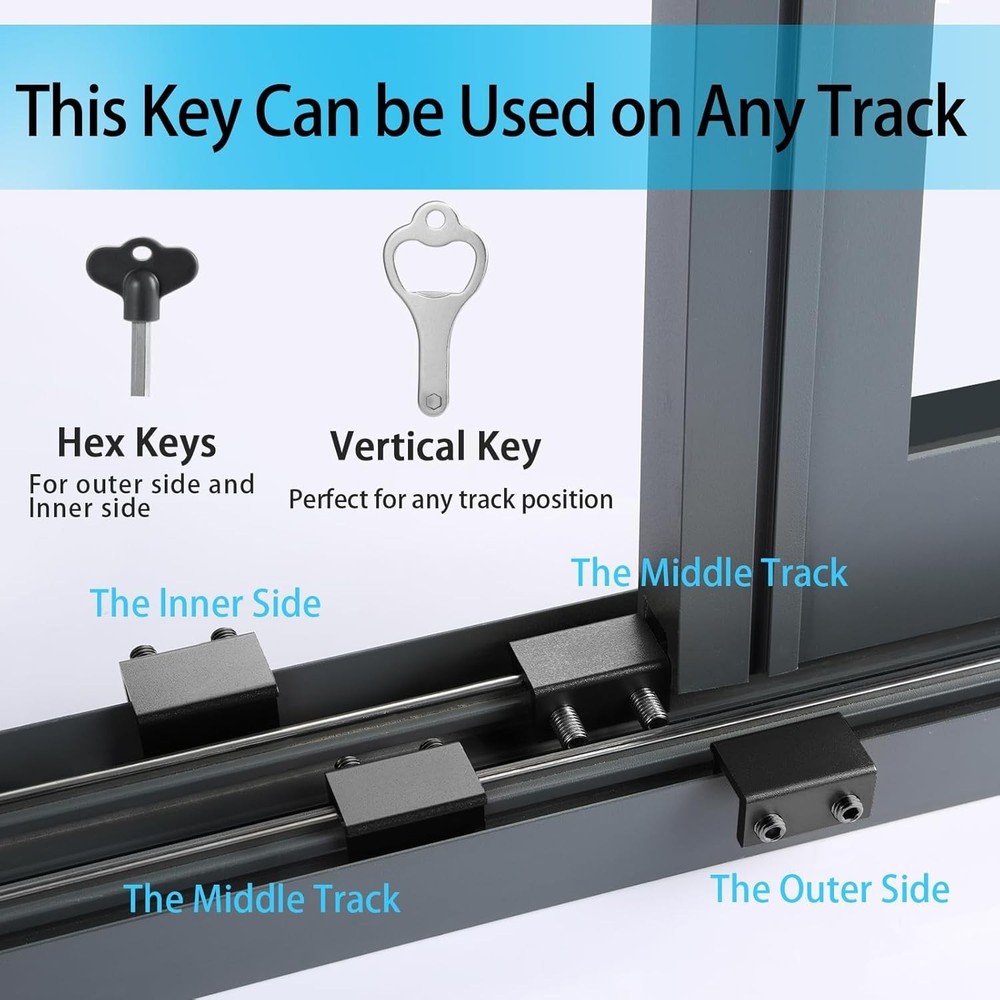 Adjustable Security Window Locks, 12 Pack - Black