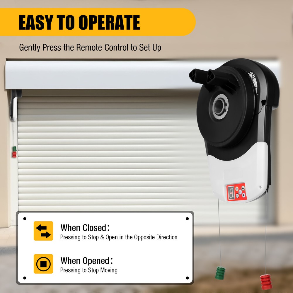 Automatic Garage Roll Up Roller Door Gate Opener Motor+Remote Controller 100W
