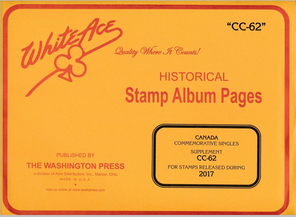 WHITE ACE 2017 Canada Commemorative Singles Stamp Album Supplement CC-62