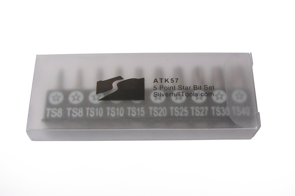 Silverhill 5 Point Star Tamper Proof Bit Set, 10 Piece