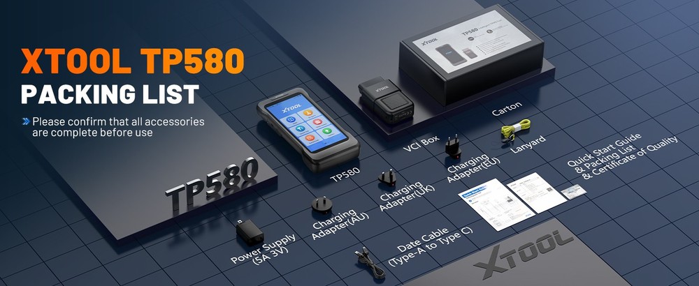 XTOOL TP580 TPMS TS100 Programming Tool All System Diagnostic Scanner 22+Service