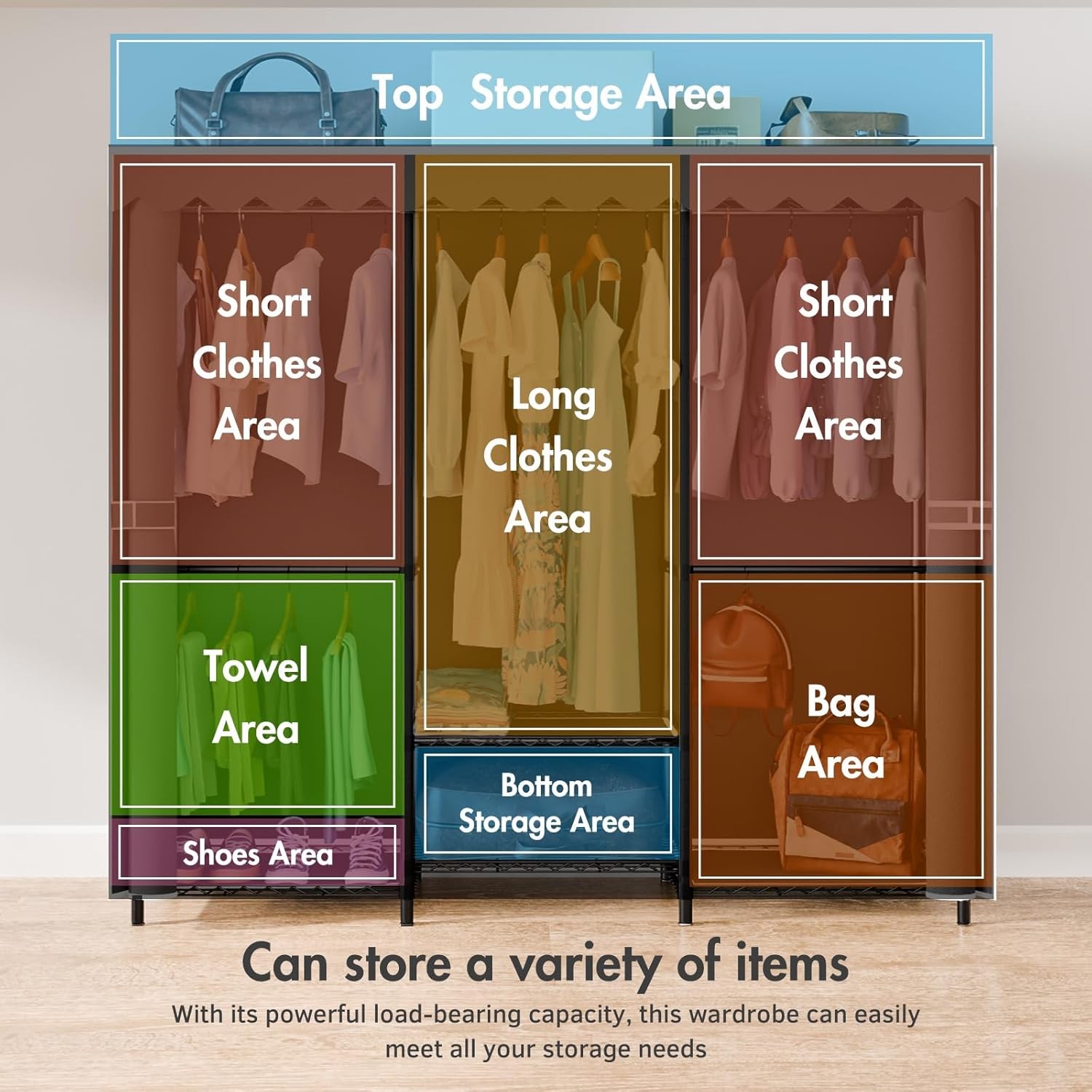 Garment Rack Hanging Rack Heavy Duty ClothesRack Adjustable Closet Organizer