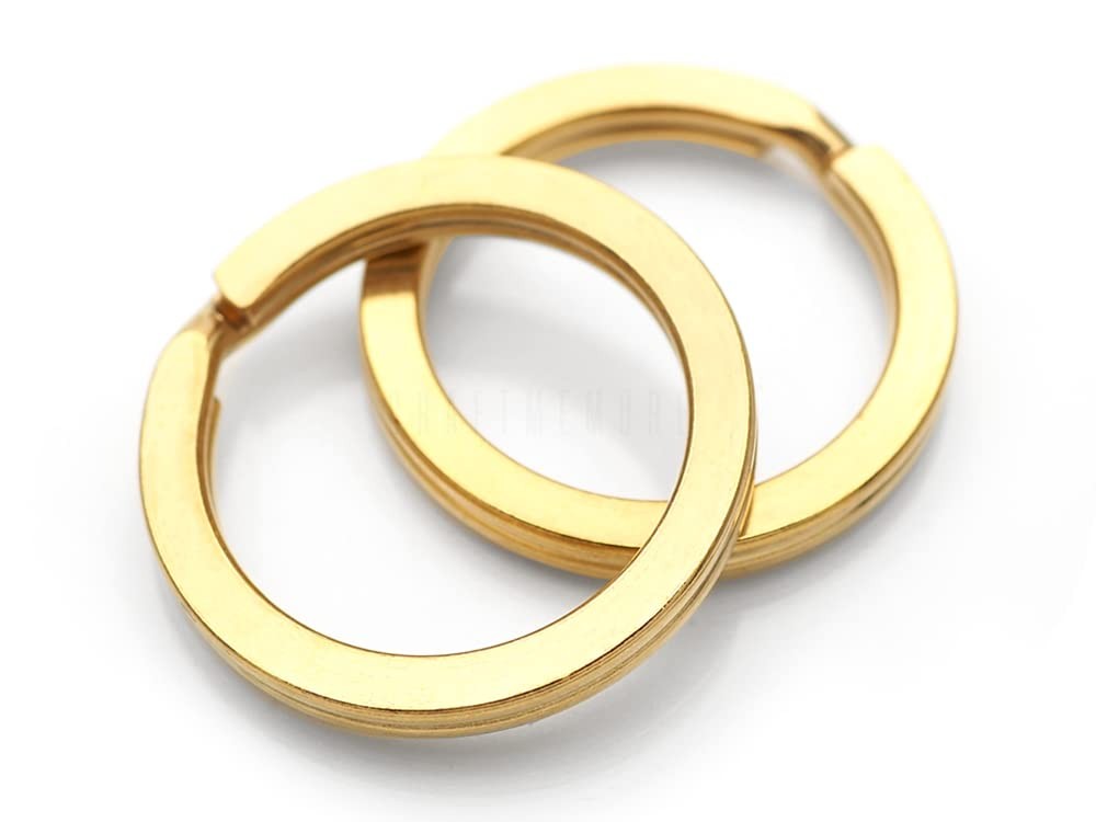 CRAFTMEMORE 4pcs Solid Brass Split Ring 1-1/4" (32mm), Brushed