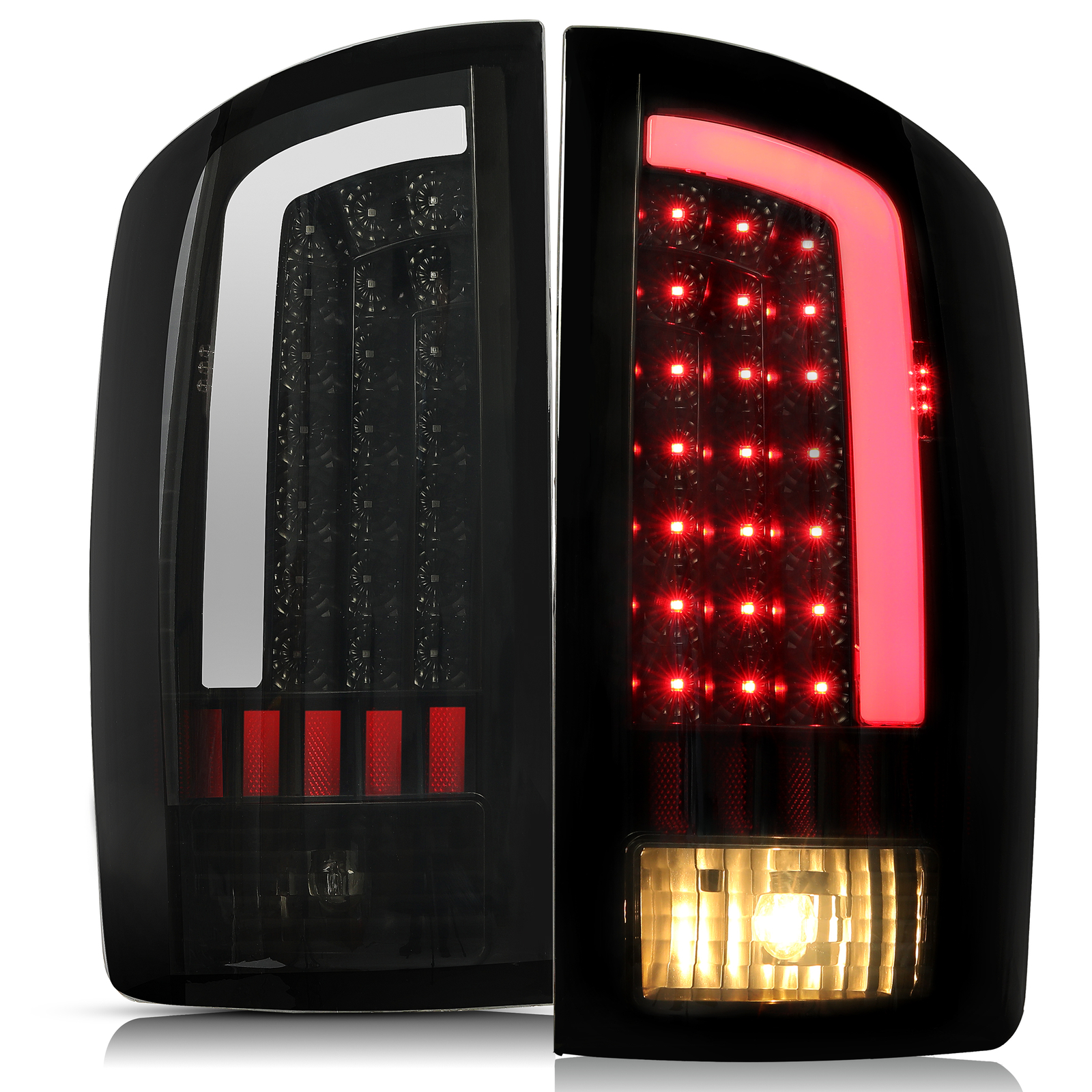 Tail Lights LED Lamps For 02-06 Dodge Ram 1500 2003-2006 2500 3500-Black Smoke
