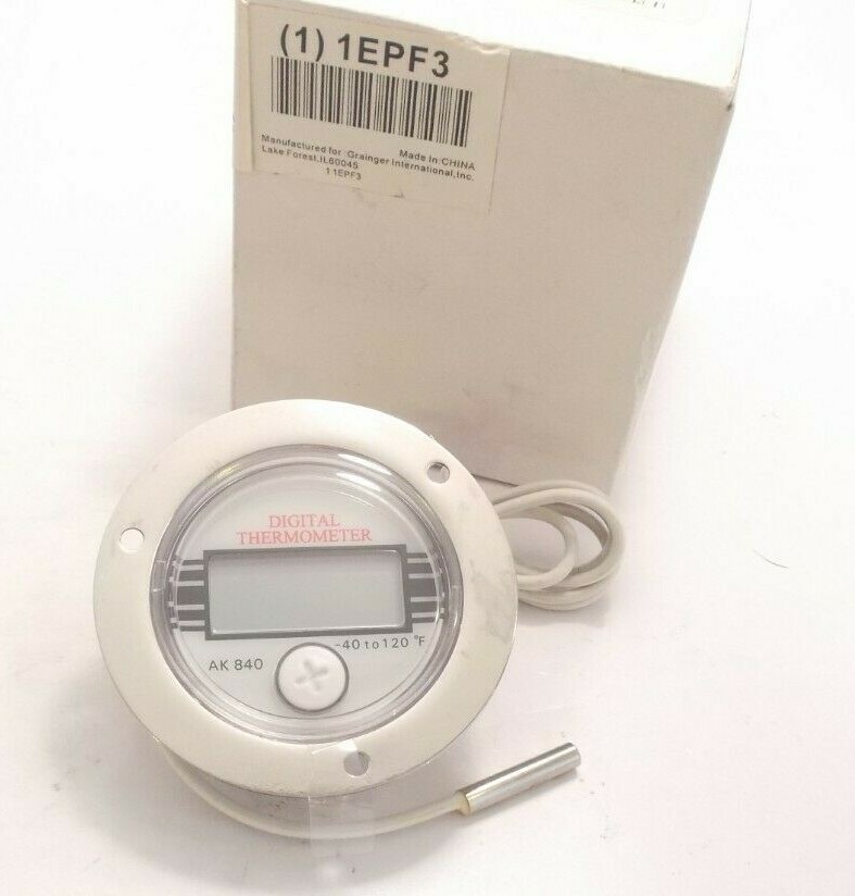 GRAINGER 1EPF3 NTC Thermistor Digital Panel Mount Thermometer (-40 to 120 Deg.)