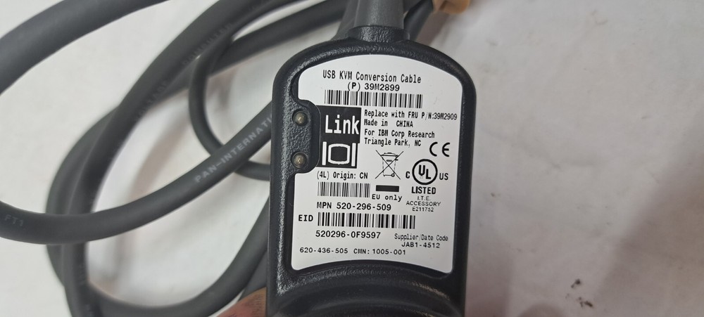 IBM USB 250mm KVM Switch Conversion Cable Adapter Module SIM POD 39M2899 39M2909