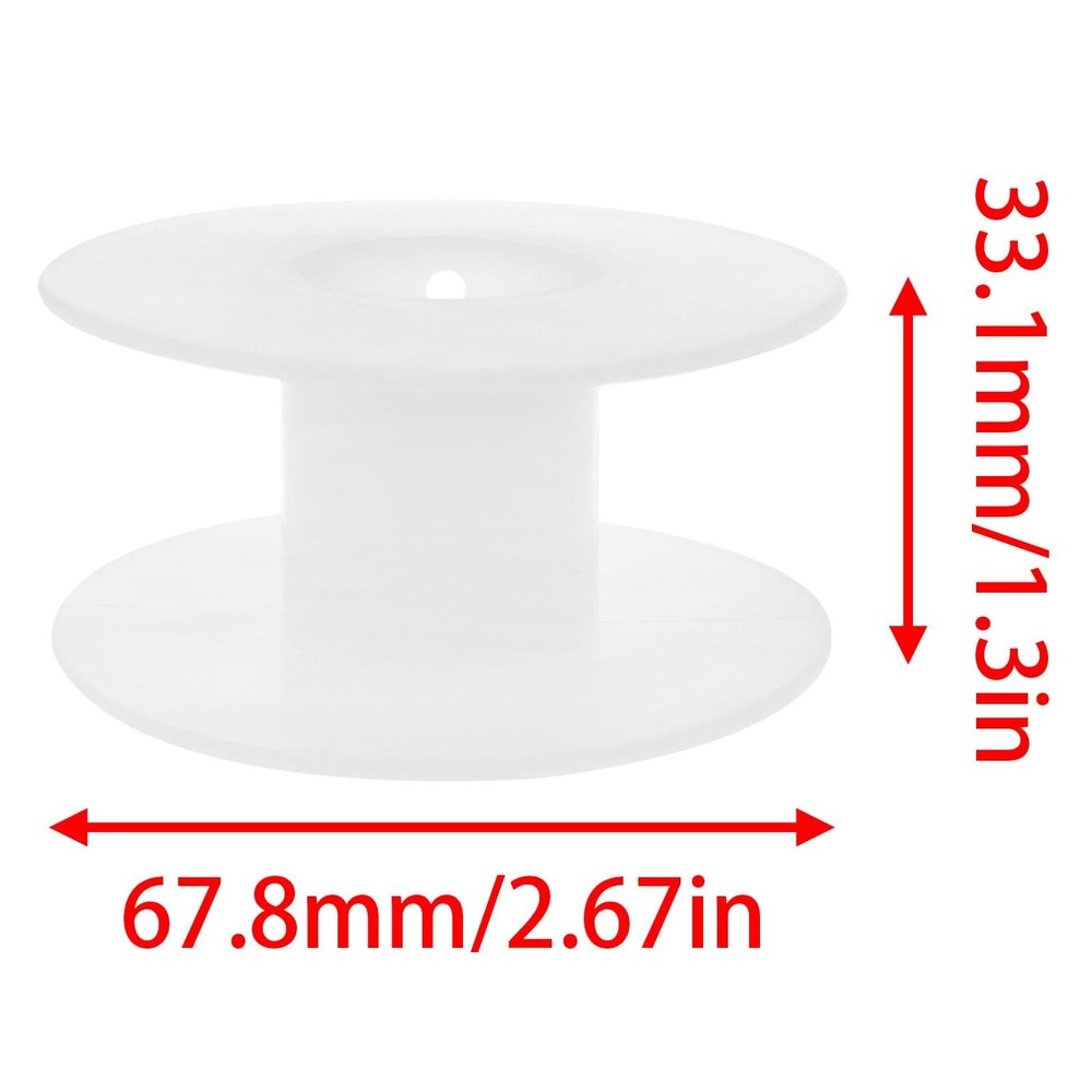 Plastic Empty Spool 34mm 1.88 Inch White Thread Sewing Embroidery Wire 10 PCS