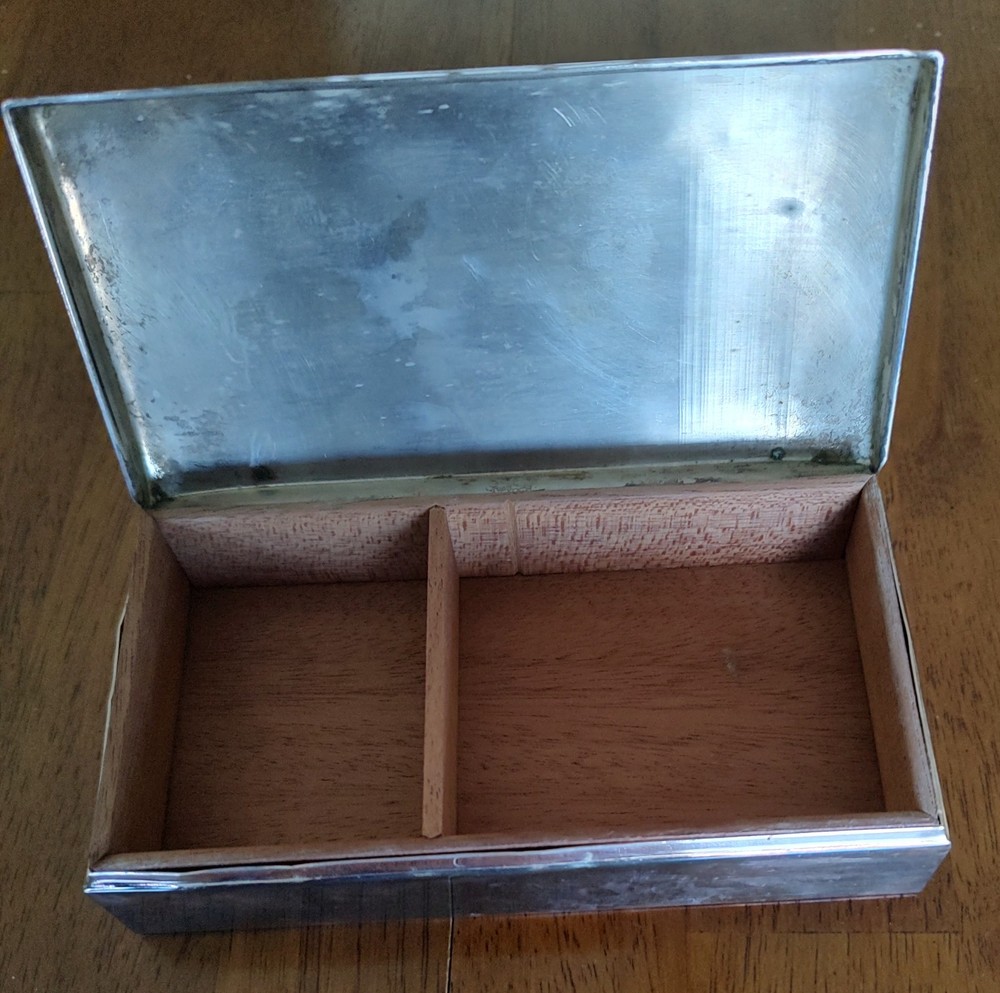 Poole & Co 1899 Silver Box with wood inserts