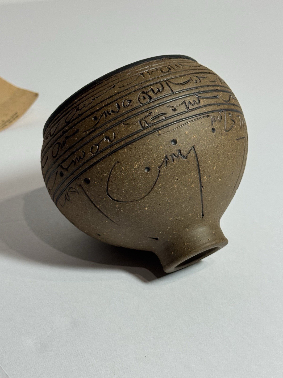 J Edward Barker Signed 1988 SCRYPT Line Studio Art Pottery Stoneware Sculpture