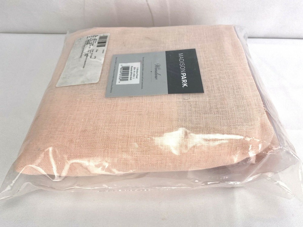 Madison Park Rosette Tab Top Solid Window Curtain Panel Drape 50" x 84” Blush