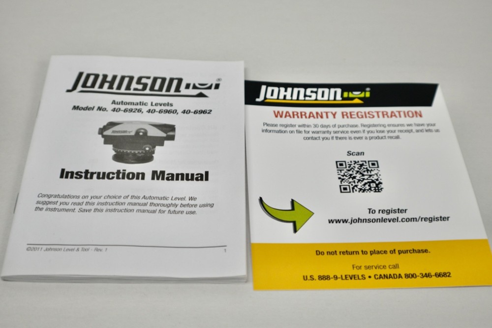 New Sealed Johnson 26X Automatic Level (40-6926)