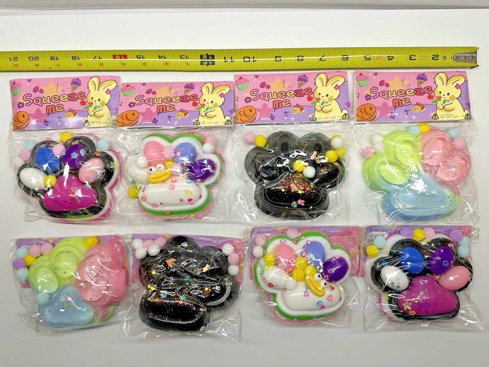 Taba Squishy 8-Pack | Big Fufu Cat Paws | Jumbo Soft Mochi Toys | Great Value