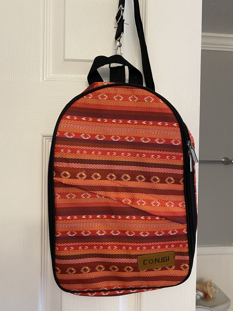 CONJGI camping cooking utensil storage bag with a vibrant pattern.