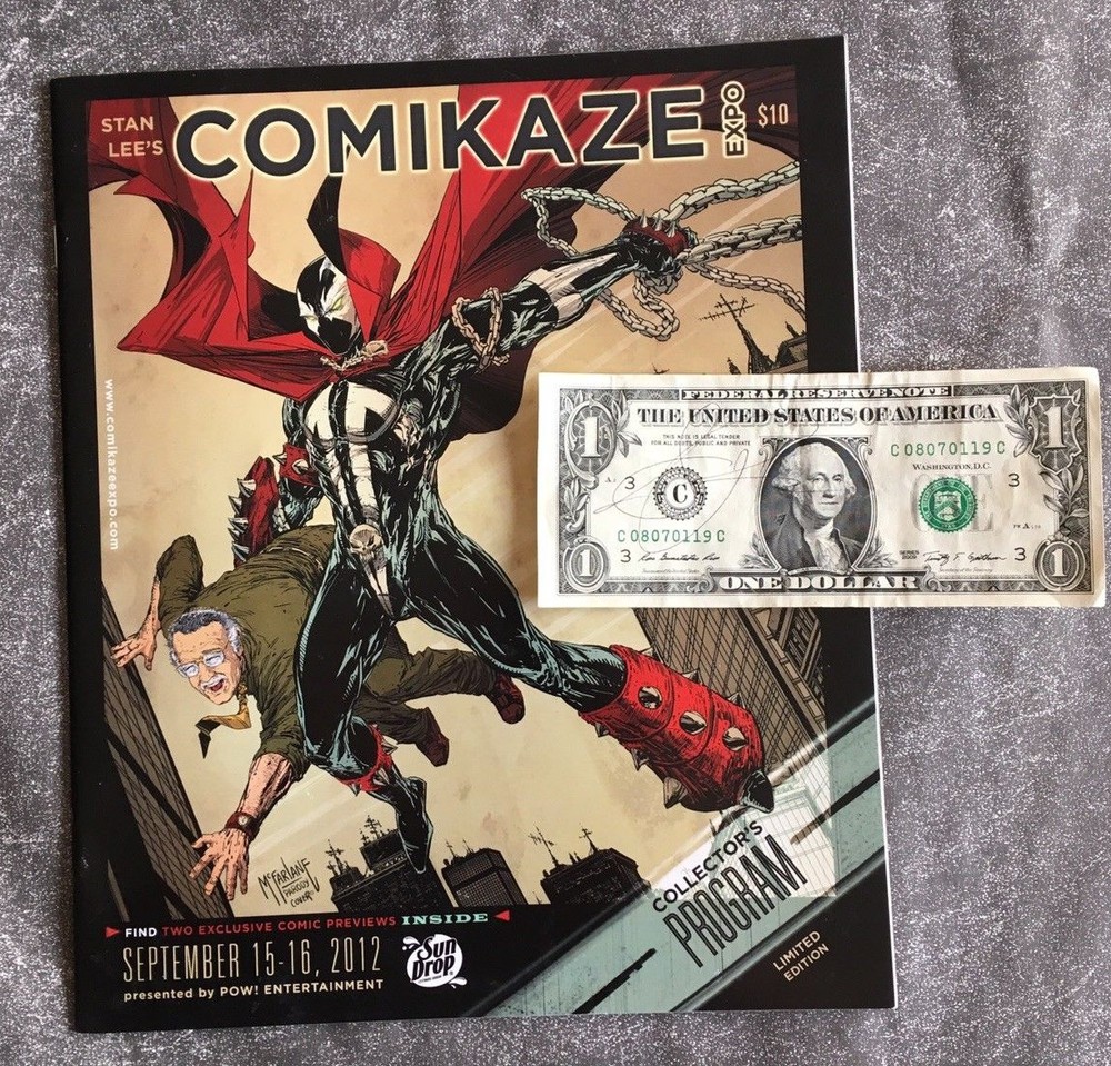 STAN LEE COMIKAZE TODD MCFARLANE EXPO PROGRAM 2012 LE SPAWN SPIDER-MAN PARODY