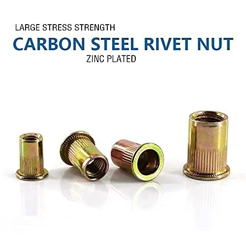 100pcs 10-24 UNC Rivet Nuts Carbon Steel Threaded Insert Nutsert Kit