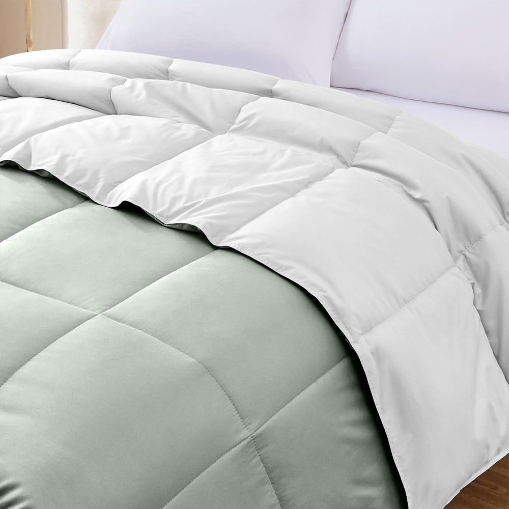 Modern Threads Reversible Down Alternative Comforter White/Gray Queen