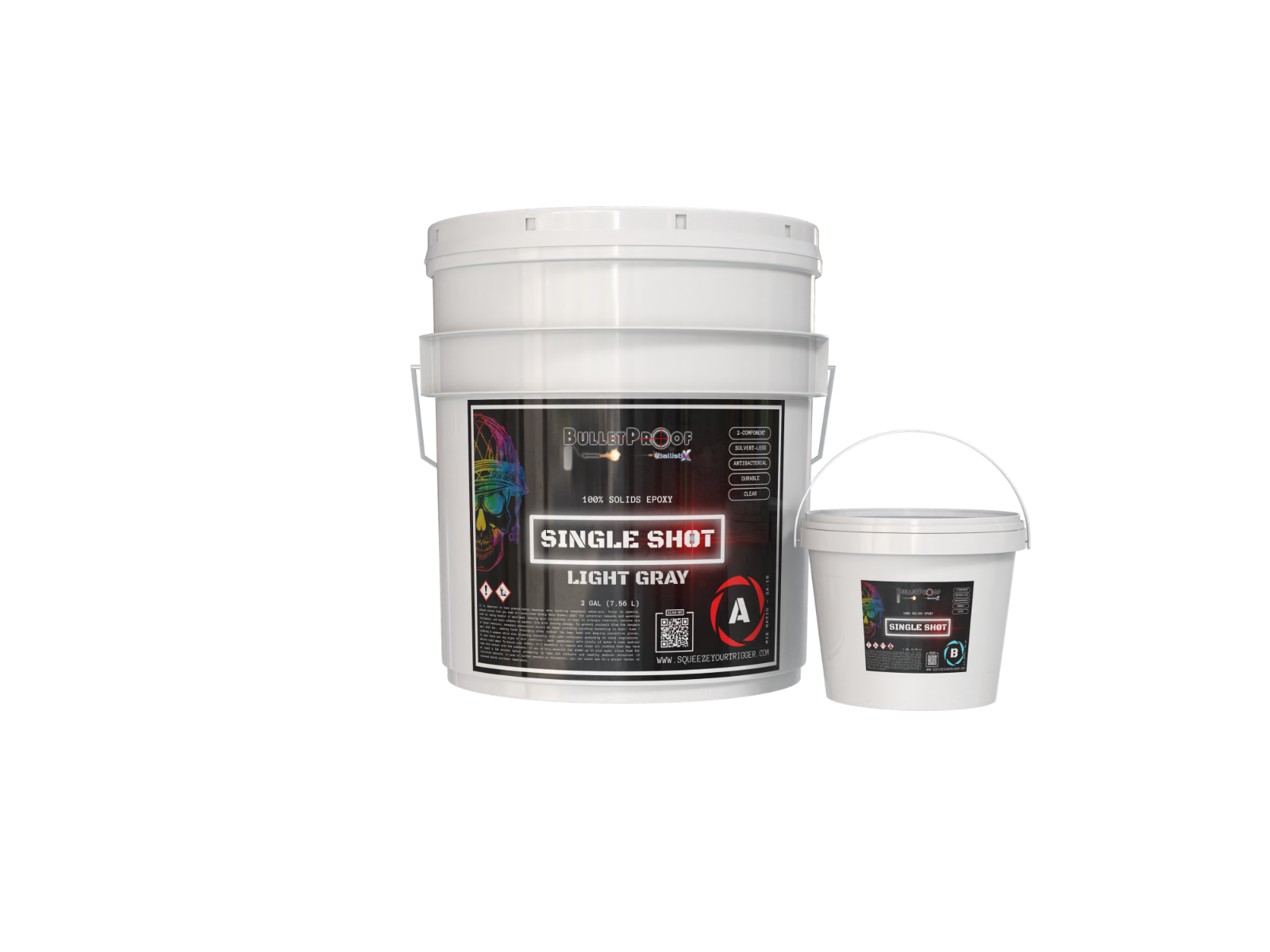 BP: Single Shot |100% Solids Epoxy Kit LIGHT GRAY(3 Gal) Concrete, Wood & more!