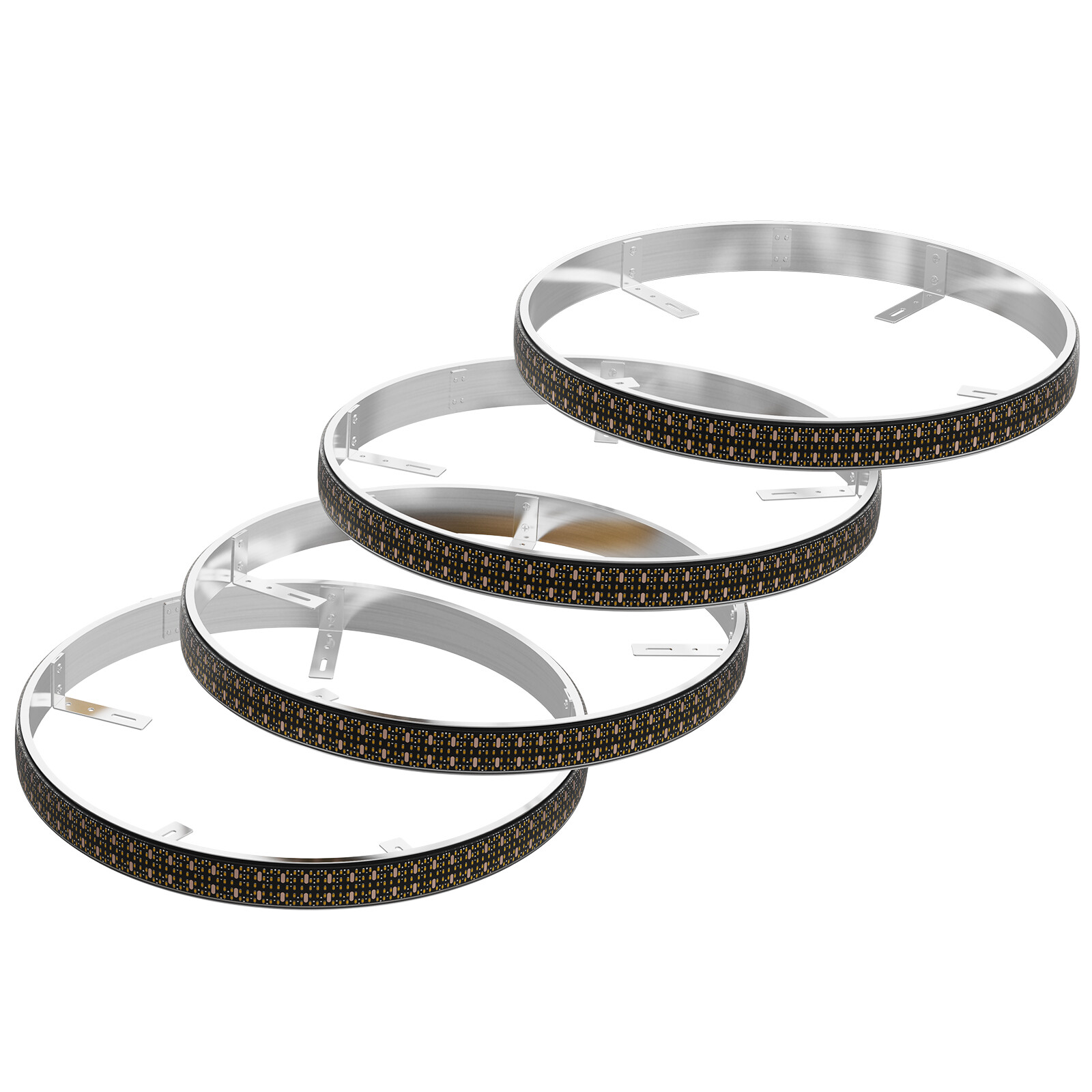 4Pcs 300W 17" Inch 5-Row Pure White LED Wheel Lights Car Rim Lights 6000K Bright