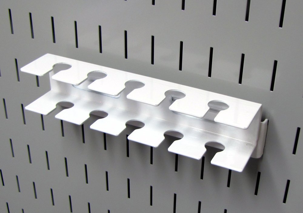 Pegboard Tool Holder Bracket Metal Slotted Accessory for Workshop White