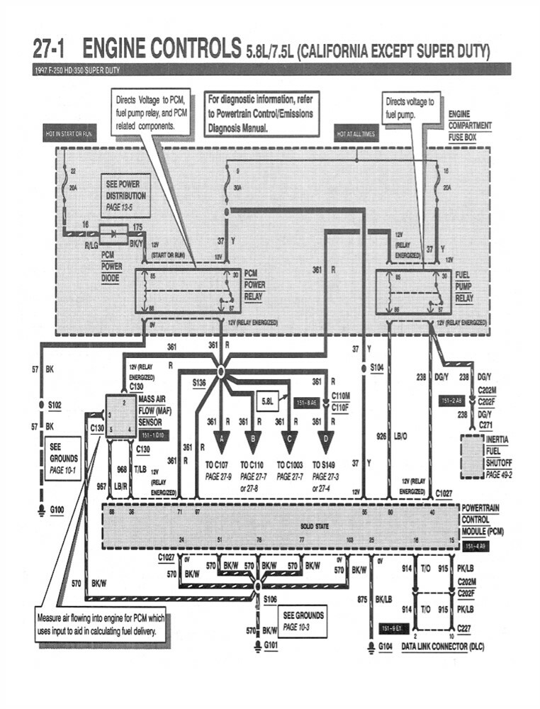 1997 Ford F250 HD F350 F-Super Duty Electrical Vacuum Troubleshooting Manual