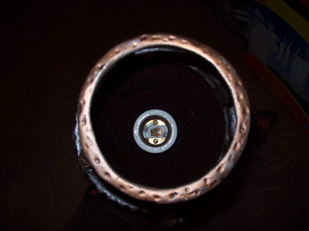 Matching pair primitive cleaned sconces one missing glass (LT 151)