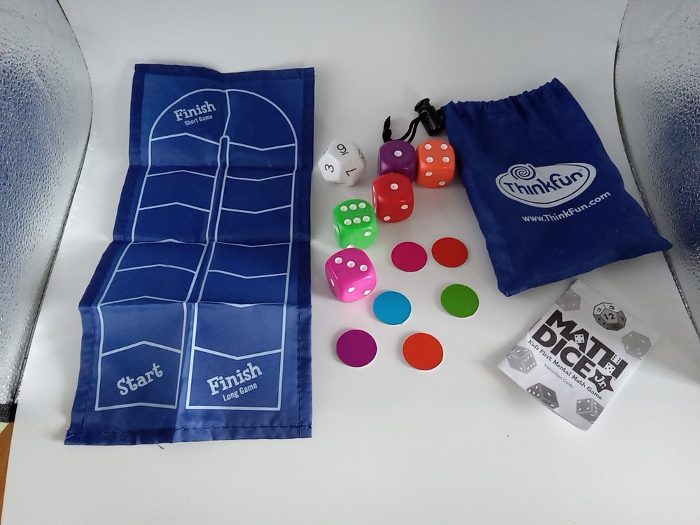 ThinkFun Math Dice Jr Game homeschool math fun learning complete EUC Age 6+