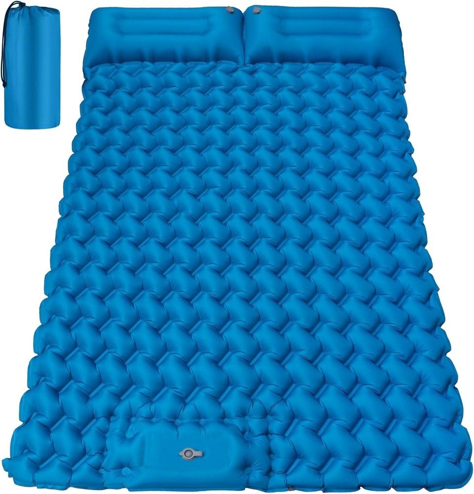 Double Camping Sleeping Pad 4" Extra Thick 2 Person Inflatable Sleeping Pad