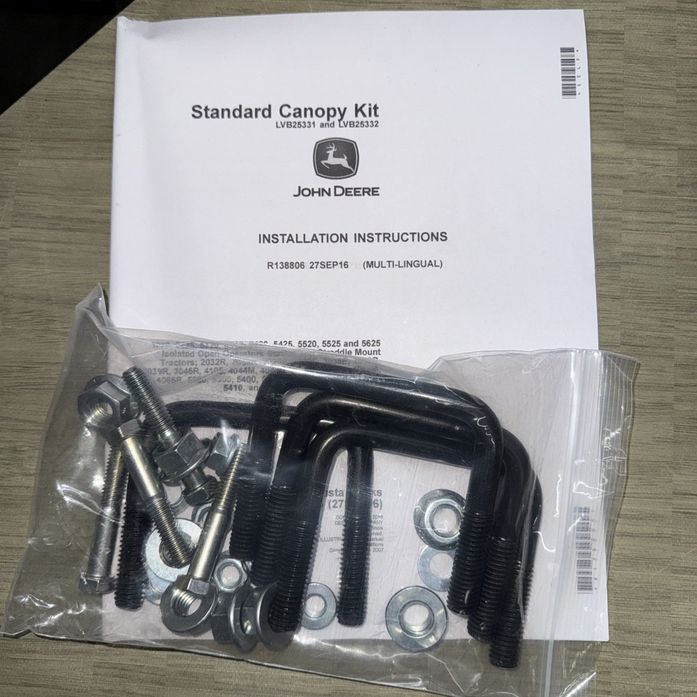 John Deere LVB25332 Canopy Mounting Bracket and Hardware Kit