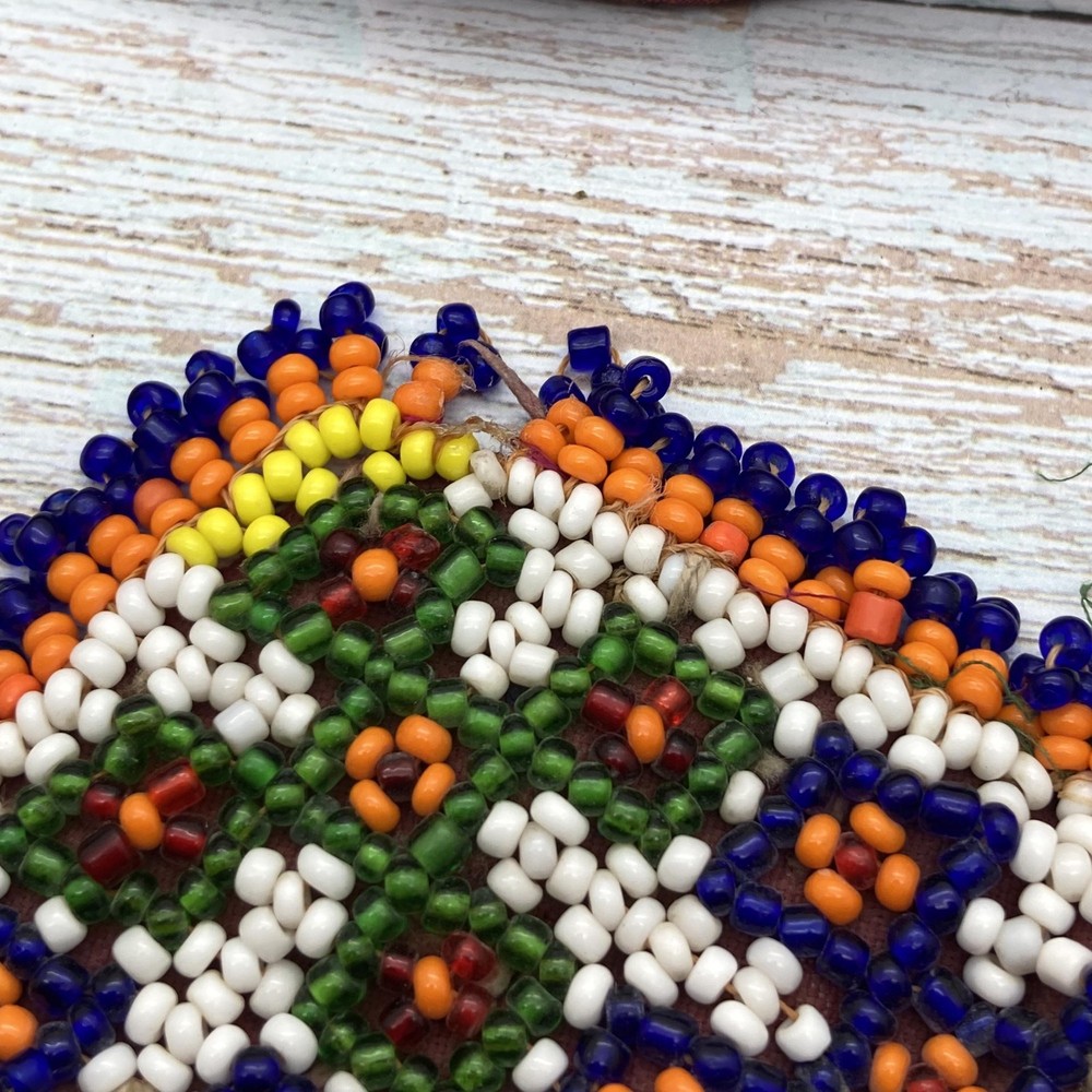 Vintage Evil Eye Patch Kuchi Tribal Textile Missing Beads (18724)