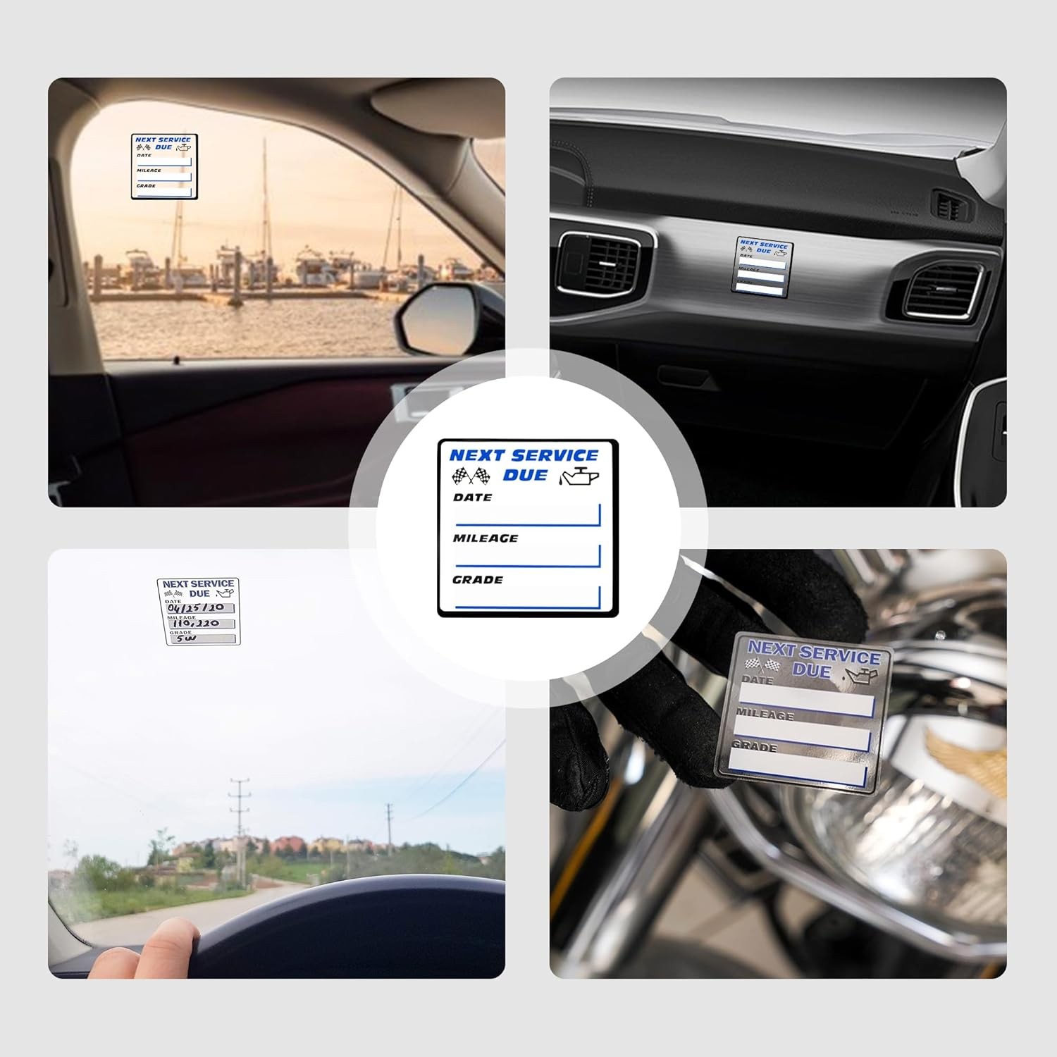 300PCS Car Oil Change Stickers 2x2 Removable Vinyl Next Service Due Labels *NEW*