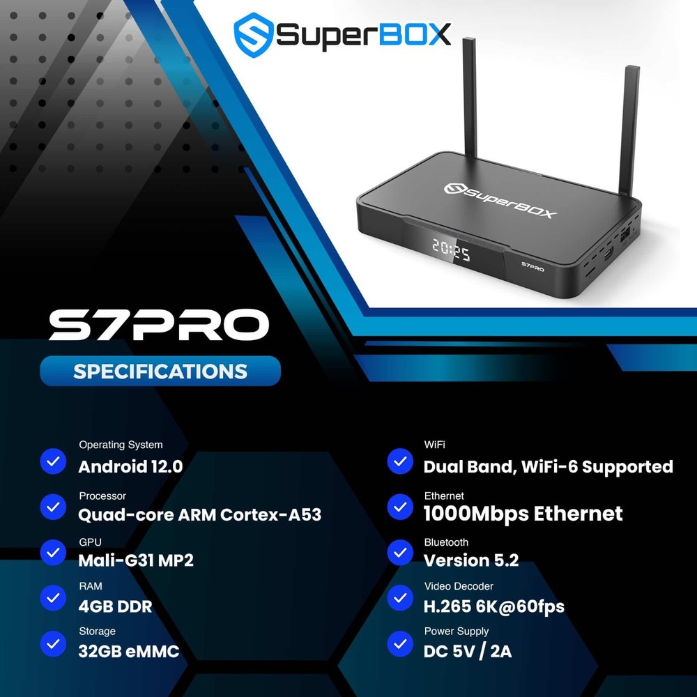 New Upgread SuperBOX S7 Pro - 7 Day Time Shift Android Streaming *Last 1 Left*
