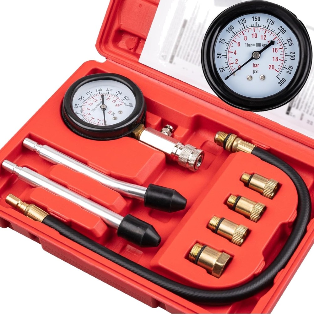 8pcs Petrol Engine Cylinder Compression Tester Kit, Small Engine Compression ...