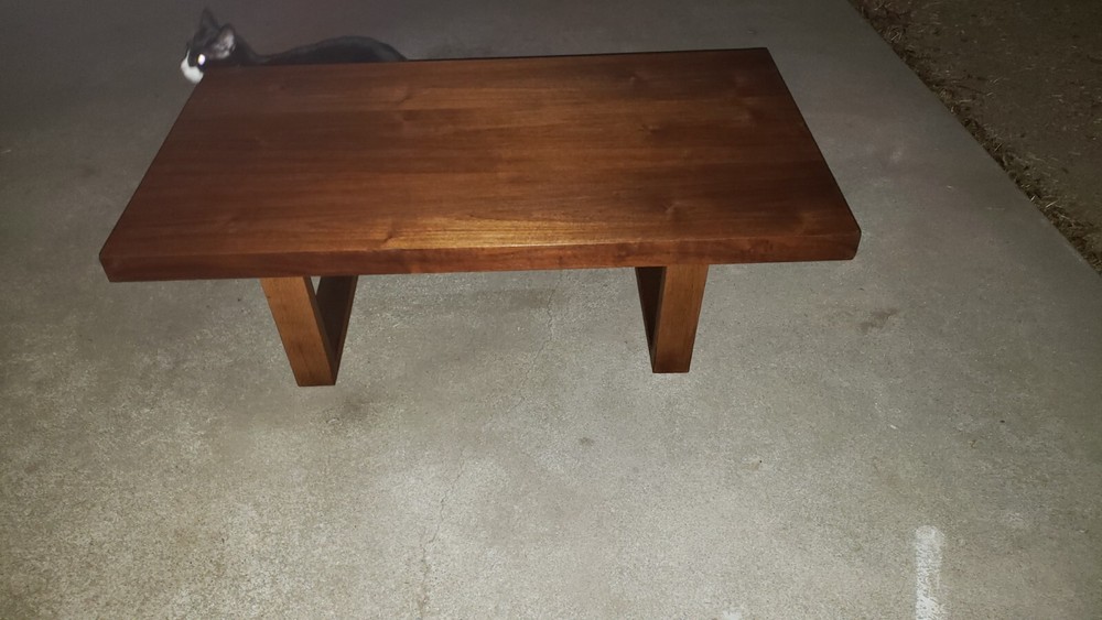 Mid-Century Modern Long Rectangular Walnut Coffee Table Vintage
