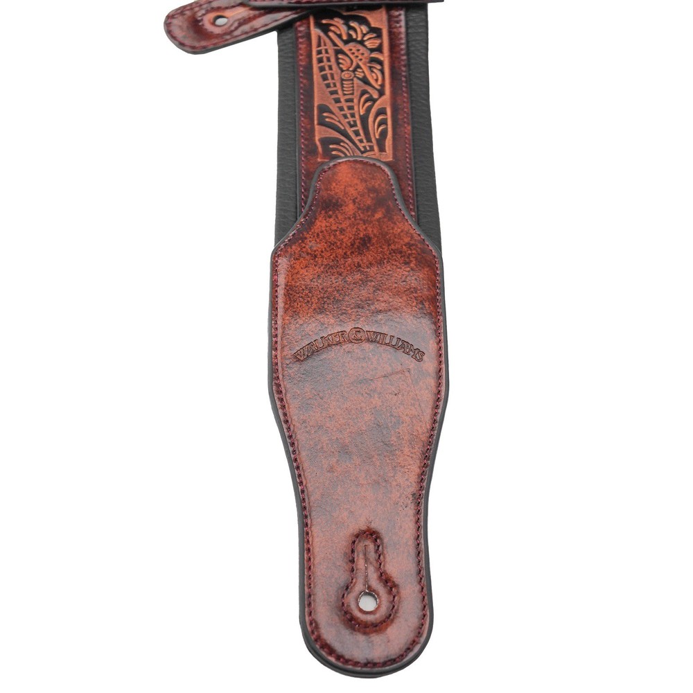 Walker & Williams GB-101 Bourbon Brown Padded Leather Strap Live Oak Pattern