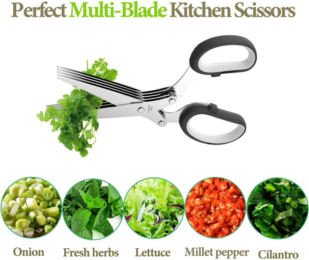 2025 Upgraded Herb Scissors, Effortless Herb Shears Cutter Tool with Sharp Stain