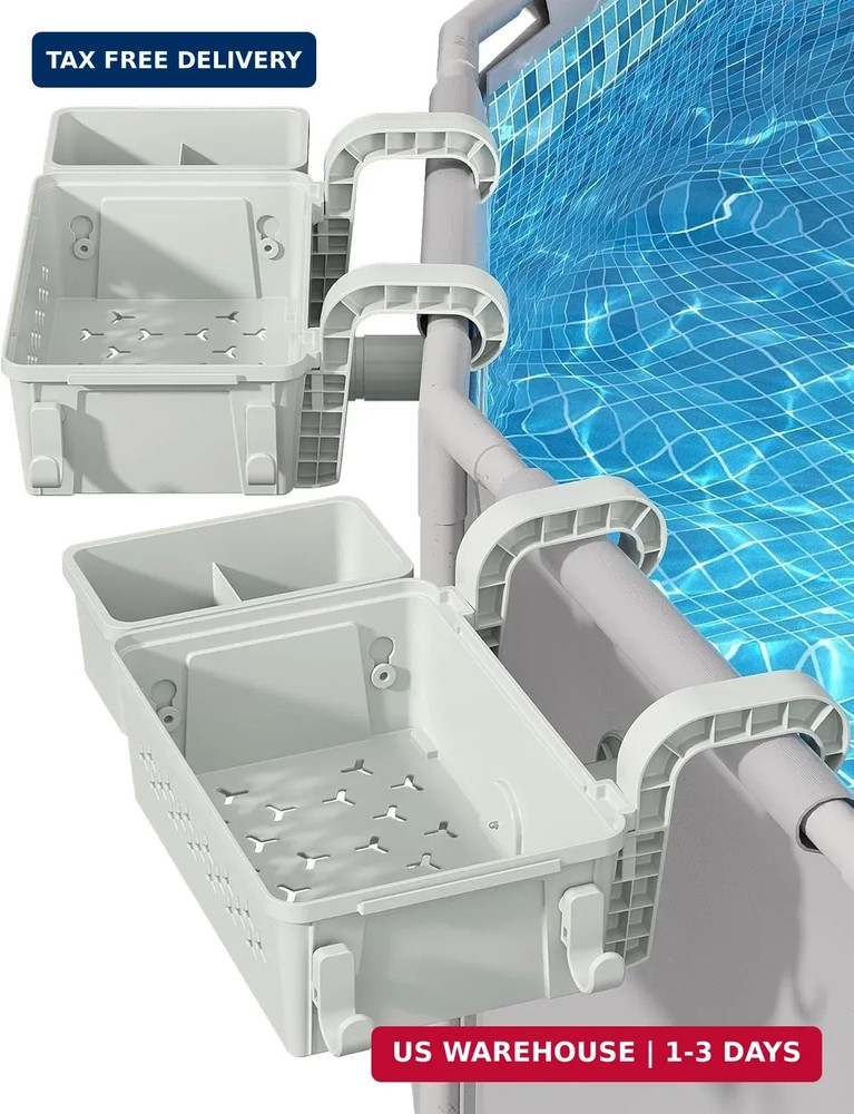 [PATENTED] POOLHACKER 2026 Upgrade 2 Sets Poolside Storage Basket - Original Abo