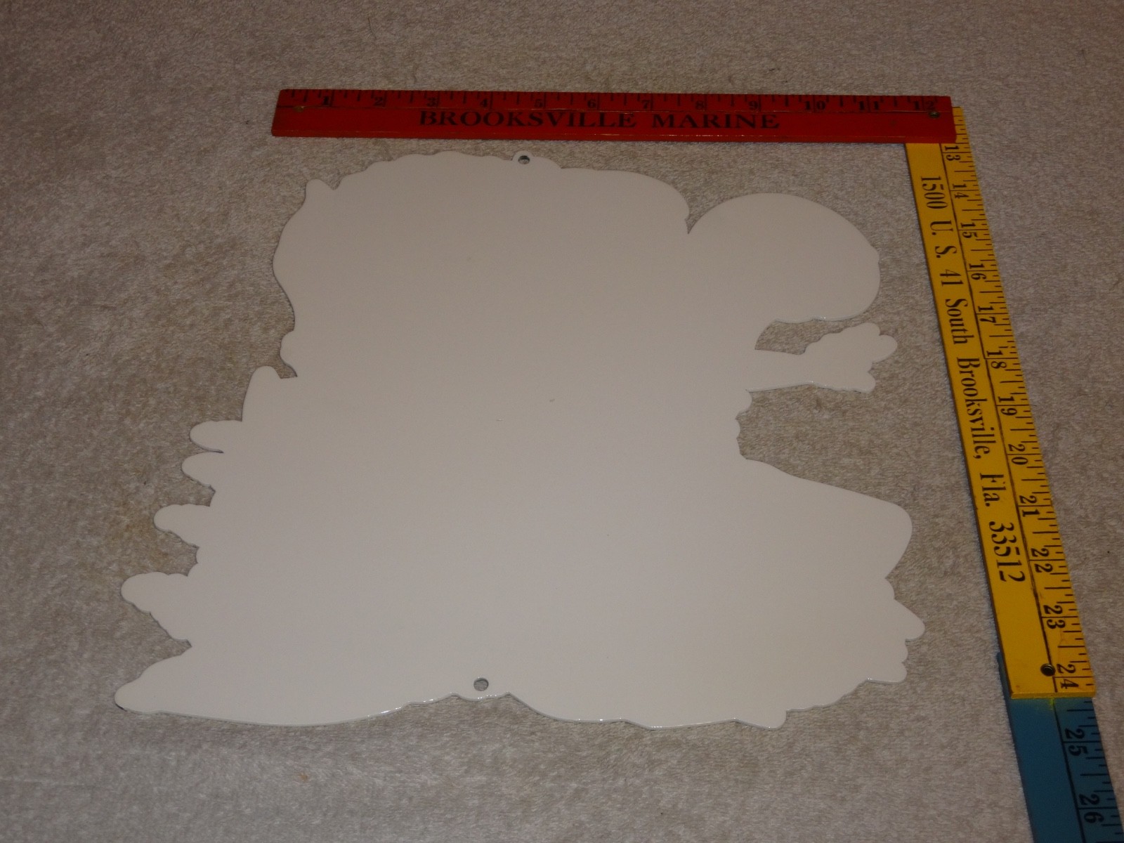 VINTAGE RATFINK DRIVES CAR W/ WOMAN MONSTER 12" METAL GASOLINE OIL RAT FINK SIGN